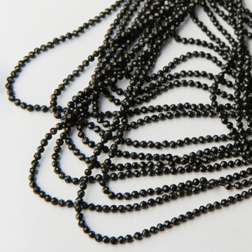 Czarny turmalin kulka fasetowana 3mm