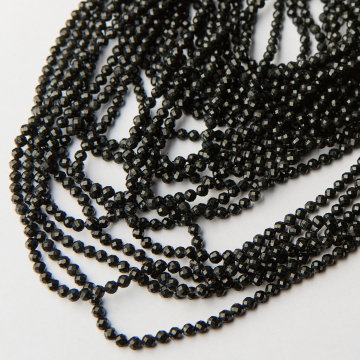 Czarny turmalin kulka fasetowana 4mm