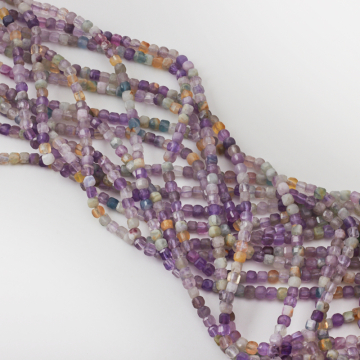 Fluoryt kostka fasetowana 4mm