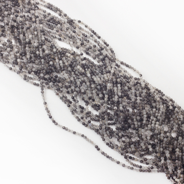 Kryształ górski z rutylem kulka fasetowana 2mm