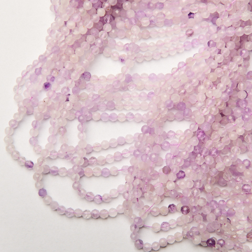 Ametyst lawendowy kulka fasetowana 4mm