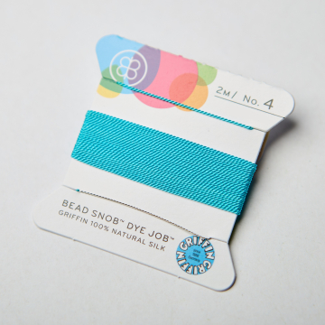 Nici jedwabne z igłą light cerulean blue 0,8mm