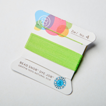 Nici jedwabne z igłą neon green 0,6mm