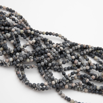 Jaspis piccasso kulka gładka matowa 4mm