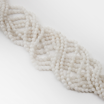 Biały jadeit kulka fasetowana 6mm