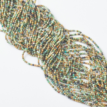 Turkus afrykański naturalny kulka fasetowana zielona 2,5mm