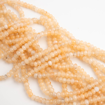 Jadeit oponka fasetowana mleczna 4,5x3mm