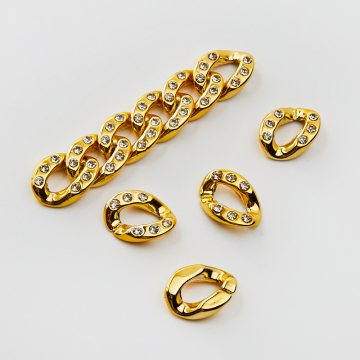 Ogniwa łańcucha z kryształkami 19x14mm