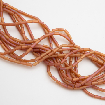 Kryształki słupek gładki mat orange 2,5x5mm