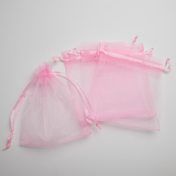 Woreczki z organzy do biżuterii 10x12cm różowy