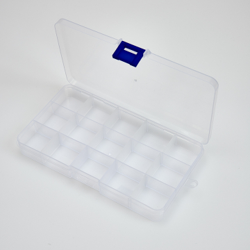 Pudełko plastikowe 15 przegródek 17x9,2cm