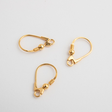 Srebrne bigle zamykane  AG925 pozłacane 18mm