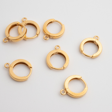 Srebrne bigle zapinane okrągłe kajdanki AG925 pozłacane 12mm