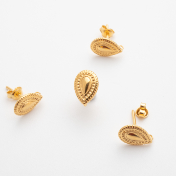 Srebrne kolczyki łezki AG925 pozłacane 10,5mm