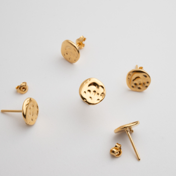 Srebrne kolczyki kółka nieforemne AG926 pozłacane 9mm