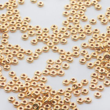 Srebrne donaty gładkie AG925 pozłacane 3mm