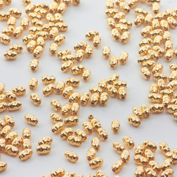 Srebrne oliwki młotkowane AG925 pozłacane 3mm