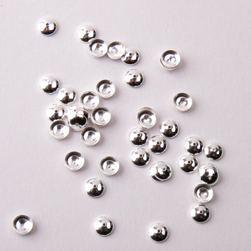 Srebrne czapeczki gładkie  AG925 5mm