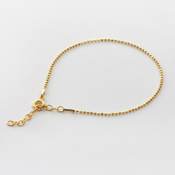 Srebrna bransoletka bulion gotowa z przedłużką AG925 pozłacana 18cm