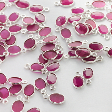 Rubin naturalny owal w srebrnym okuciu AG925 6mm