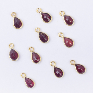 Granat łezka fasetowana w okuciu zawieszka AG925 7mm