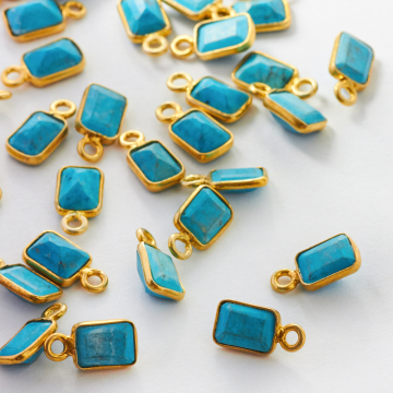 MAGnezyt prostokąt zawieszka w okuciu AG925 6mm