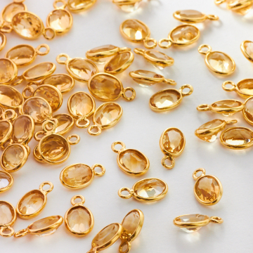 Cytryn owal zawieszka w okuciu AG925 6mm