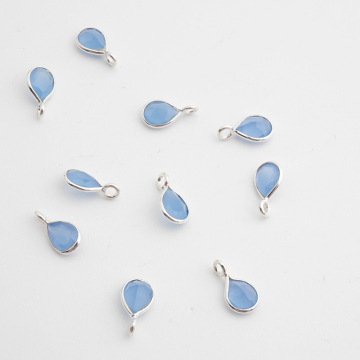 Chalcedon niebieski łezka w okuciu AG925 6mm