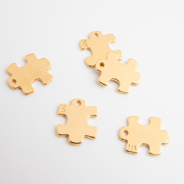 Srebrna celebrytka puzzel 16mm AG925 pozłacana 16mm