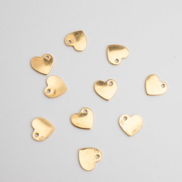 Blaszka celebrytka serce AG925 pozłacana 8mm