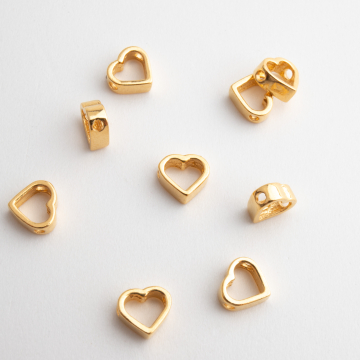 Srebrny koralik - serce AG925 pozłacany 4x8mm