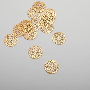 Srebrna zawieszka do bransoletek kółko ażurowe AG925 pozłacana 15.5mm