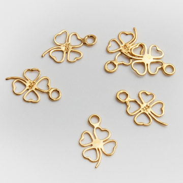 Srebrna zawieszka koniczynka 13x11mm AG925 pozłacana