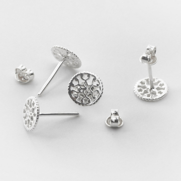 Srebrne kolczyki koła ażurowe AG925 8mm