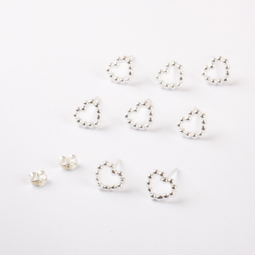 Srebrne kolczyki serca AG925 7,5mm