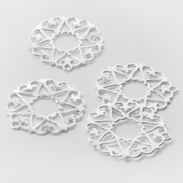 Srebrna zawieszka do naszyjników ażurowe serca AG925 32,5mm