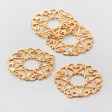 Srebrna zawieszka do naszyjników ażurowe serca AG925 pozłacana 32,5mm