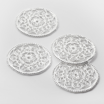 Srebrna zawieszka do naszyjników ażurowa z kwiatkiem AG925 31mm