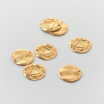 Srebrna zawieszka czakra splotu słońca AG925 pozłacana 14mm