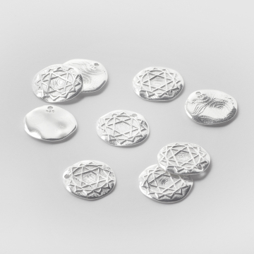 Srebrna zawieszka czakra serca AG925 14mm