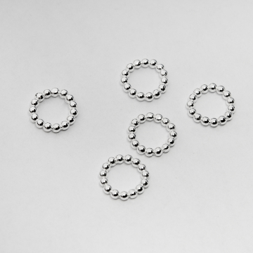 Srebrne kółka ozdobne z kuleczek AG925 16mm