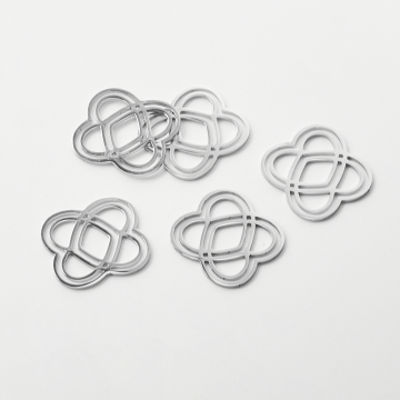 Zawieszka ze stali szlachetnej dwa serca do naszyjników w kolorze srebrnym 21,5x20mm