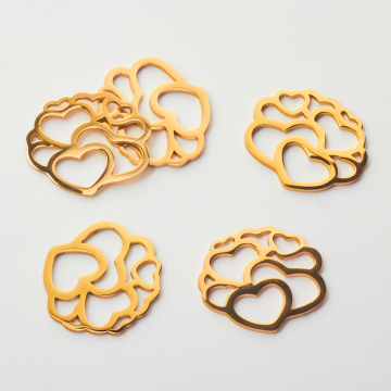 Zawieszka ze stali szlachetnej serca do naszyjników w kolorze złotym 18,5mm