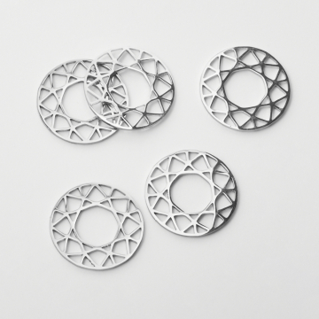 Zawieszka ze stali szlachetnej wzór geometryczny do naszyjników w kolorze srebrnym 20mm