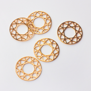 Zawieszka ze stali szlachetnej wzór geometryczny do naszyjników w kolorze złotym 20mm