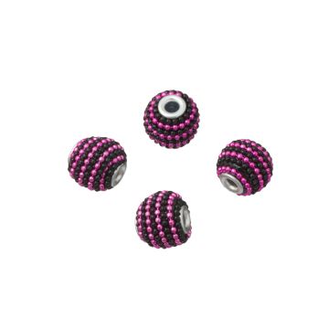 Kulka fuksja z łańcuszkiem 15mm