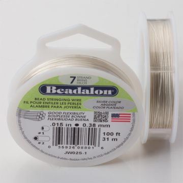 Linka stalowa Beadalon siedmiostrunowa 31m 0.38mm silver