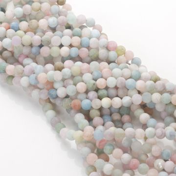 Morganit matowy kulki gładkie 6,5mm