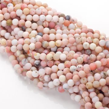 Opal różowy matowy kulki gładkie 6-7mm