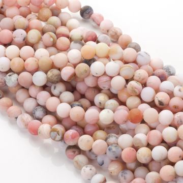 Opal różowy matowy kulki gładkie 8,5mm